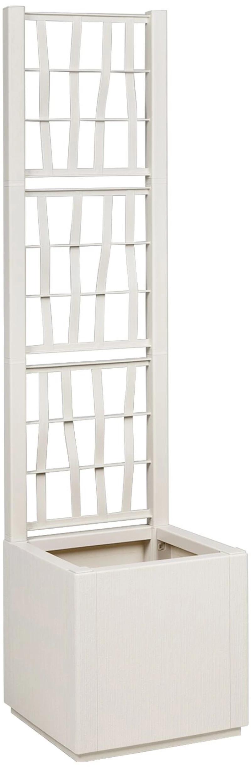 vidaXL Κήπος Γλάστρα με Πλέγμα Λευκό 36x36x140 εκ PP