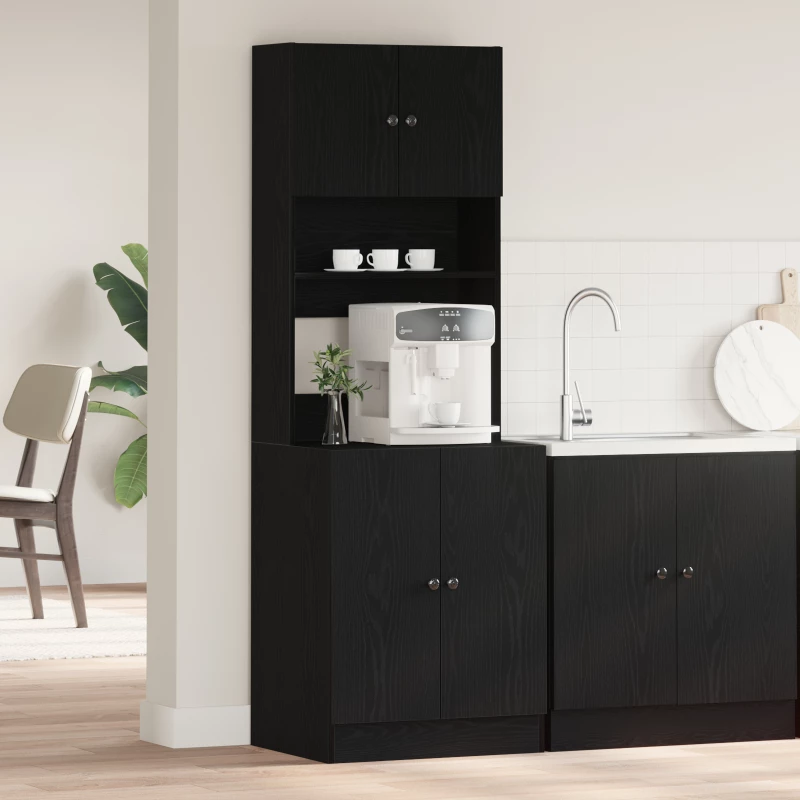 vidaXL Ντουλάπι Κουζίνας Μαύρη Καστανιά 60x50x180 cm Επεξεργασμένο Ξύλο