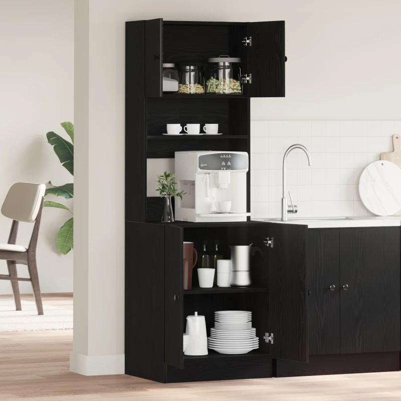 vidaXL Ντουλάπι Κουζίνας Μαύρη Καστανιά 60x50x180 cm Επεξεργασμένο Ξύλο