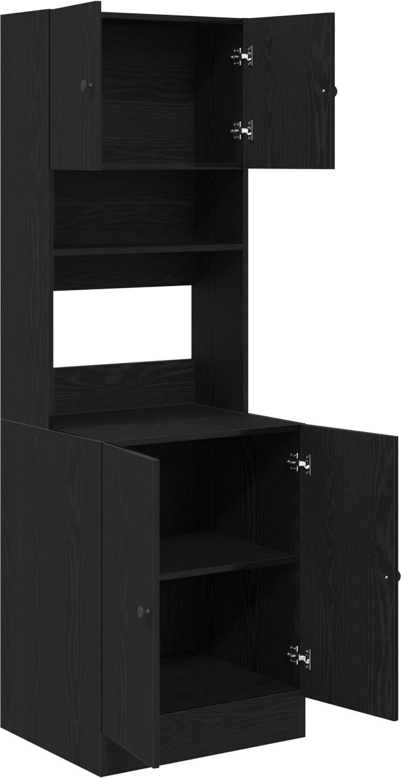 vidaXL Ντουλάπι Κουζίνας Μαύρη Καστανιά 60x50x180 cm Επεξεργασμένο Ξύλο