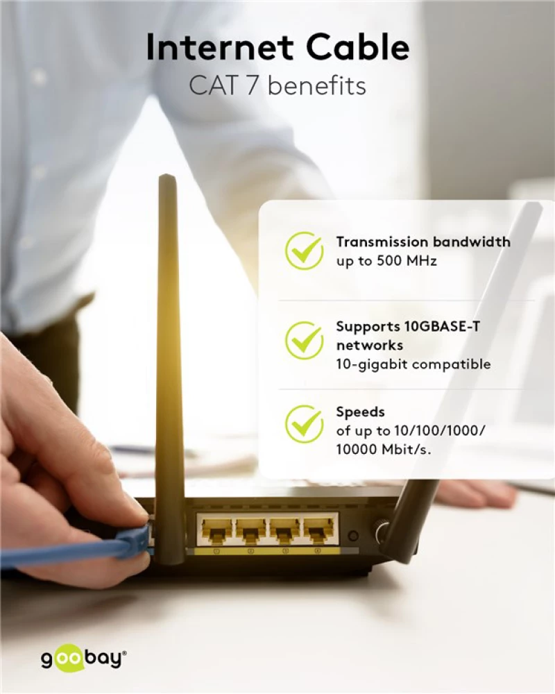 GOOBAY καλώδιο δικτύου 91612, CAT 7 S/FTP, copper, 500MHz, 3m, γκρι
