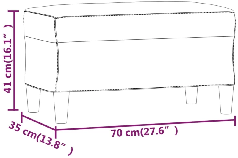 vidaXL Πάγκος Ανοιχτό Γκρι 70 x 35 x 41 εκ. Υφασμάτινος