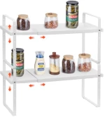VEVOR 2 Tier Cabinet Organizer Shelf Counter Shelves Steel Storage Spice Rack