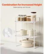 VEVOR 2 Tier Cabinet Organizer Shelf Counter Shelves Steel Storage Spice Rack