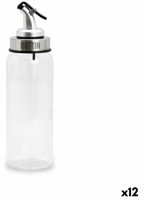 Λαδιέρα Quttin Διαφανές Ασημί Γυαλί 5,5 x 5,5 x 20,5 cm (12 Μονάδες)