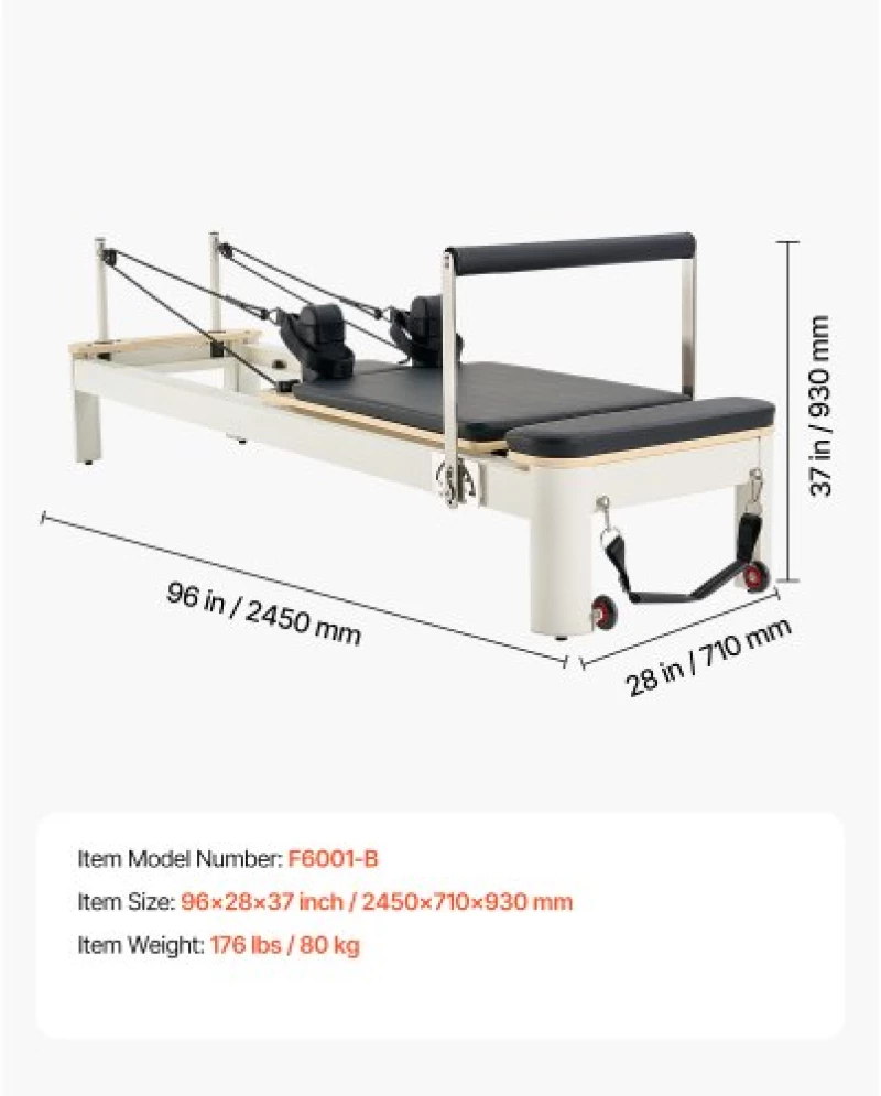 VEVOR Pilates Reformer Pilates Machine Home Gym Equipment with Resistance