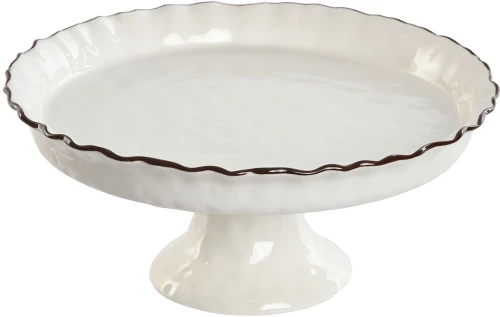 Επίπεδο πιάτο Home ESPRIT Λευκό Καφέ Πορσελάνη 26 x 26 x 11 cm