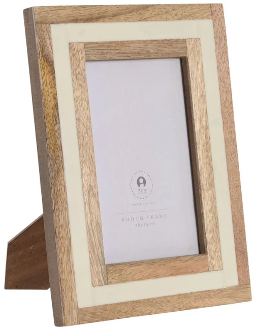 Κορνίζα Home ESPRIT Λευκό Φυσικό Κόκαλο Ξύλο από Μάνγκο Urban