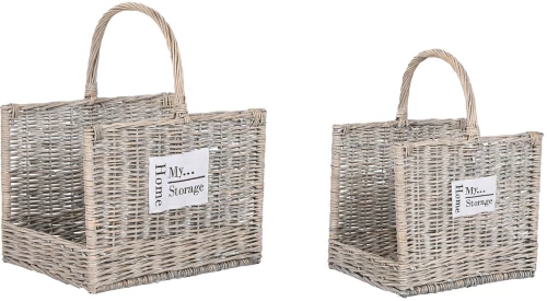 Βάση για Καυσόξυλα Home ESPRIT Φυσικό λυγαριά 47 x 35 x 54 cm