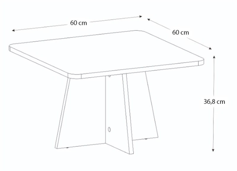 Τραπεζάκι σαλονιού Sugar Megapap χρώμα λευκό 60x60x36,8εκ.