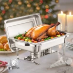 VEVOR 8 Qt 6 Pack Rectangle Chafing Dish Buffet Set Fullsize Pan Stainless Steel