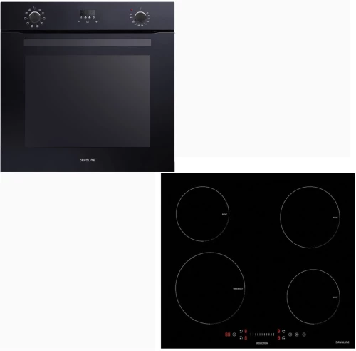 Davoline Σετ BBO 7210 Εντοιχιζόμενος Φούρνος Π59.4εκ 72lt & IND 7204 Επαγωγική Εστία 59x52εκ Μαύρη