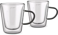 Σετ Ποτήρια Τσαγιού VASO Lamart LT9121 Γυάλινα με Διπλό Τοίχωμα 350ml Μαύρο 2 Τεμ