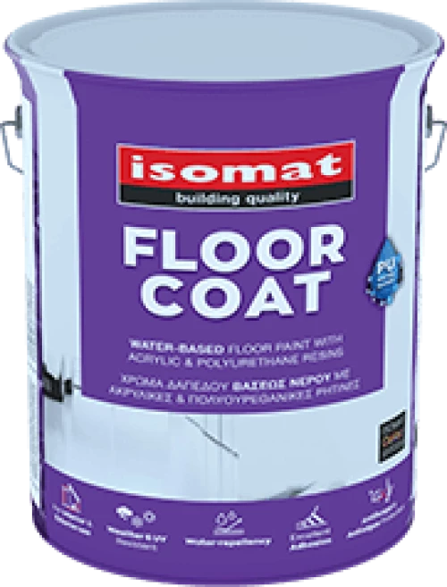 Isomat Floorcoat Χρώμα δαπέδου βάσεως νερού με ακρυλικές & πολυουρεθανικές ρητίνες 2,50 lit