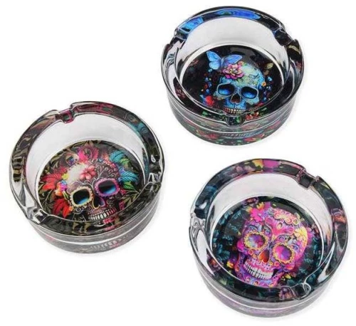 Τασάκι Γυάλινο Διαφανές Belfam - Skulls 8,5cm