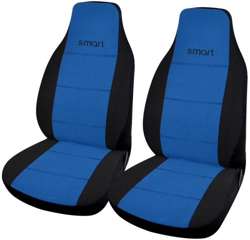 Autoline  Καλύμματα Μπροστινά ΣΕΤ Smart με Ενσωματωμένο Κεφαλάρι (PolyMesh) 2 τμχ - ΜΑΥΡΟ/ΜΠΛΕ