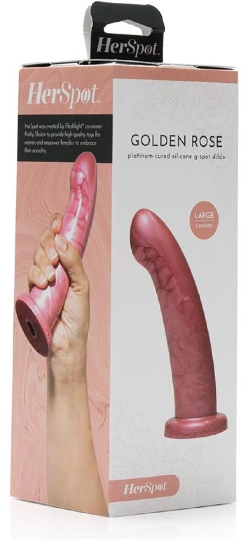 FLESHLIGHT HERSPOT CURVED G-SPOT DILDO GOLDEN ROSE LARGE 17.5cm
