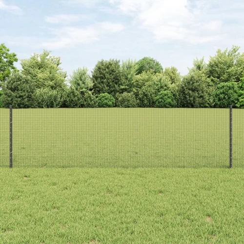 vidaXL Φράκτης Welded Wire με 11 U Posts Γκρι 0.6x25 μ Ατσάλι