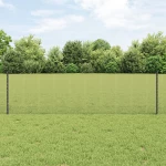 vidaXL Φράκτης Welded Wire με 11 U Posts Γκρι 0.6x25 μ Ατσάλι