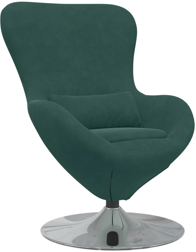 vidaXL Πολυθρόνα Αυγού Dark Green Βελούδο