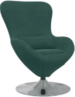 vidaXL Πολυθρόνα Αυγού Dark Green Βελούδο