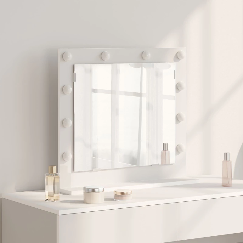 vidaXL Καθρέφτης Vanity με LED Φώτα Λευκό 60x55x18 εκ.
