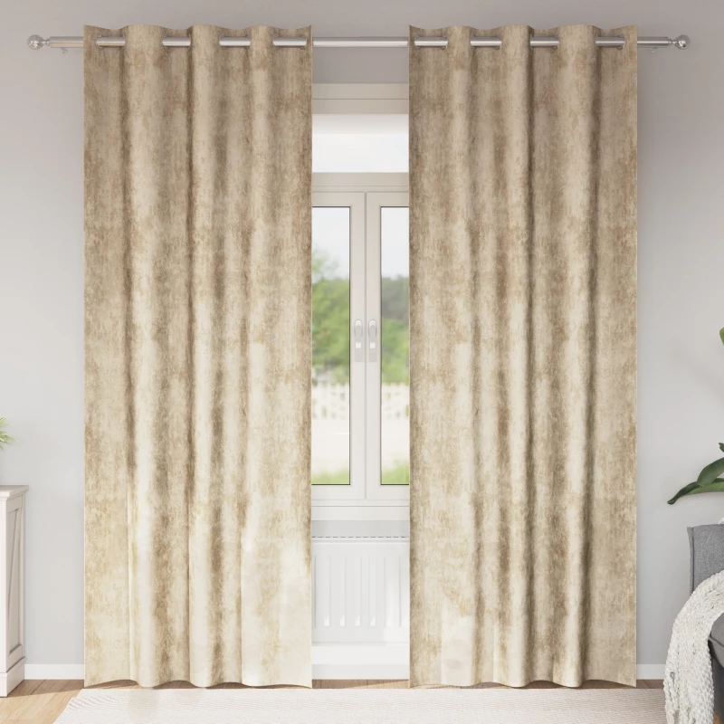 vidaXL κουρτίνες Velvet 2 τμχ με τσιμπίδες Κρεμ 260x140 εκ.