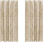 vidaXL κουρτίνες Velvet 2 τμχ με τσιμπίδες Κρεμ 260x140 εκ.