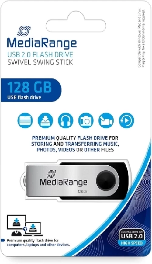 MediaRange Swivel Swing Stick 128GB USB 2.0 Gen 1 (MR913/128GB)