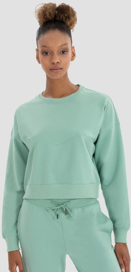 Γυναικείο Αθλητικό Oversized Sweatshirt Light Green