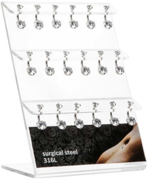 Σκουλαρίκι αφαλού Stainless Steel Zircon