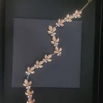 Νυφικό headpiece φύλλα με στρας & πέρλα λεπτομέρειες 32 cm