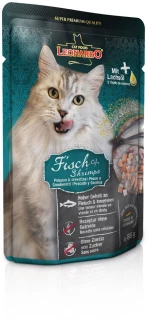 LEONARDO Φακελάκι Fish & Shrimps 85gr Ψάρι +Γαρίδες - 85gr X 16TMX
