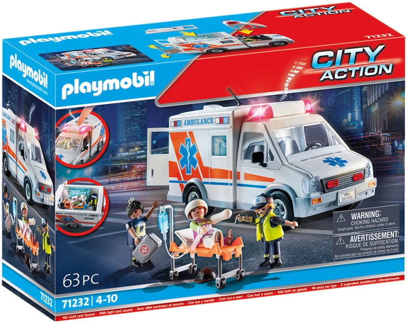 71232 Playmobil CITY ACTION ΑΣΘΕΝΟΦΟΡΟ ΜΕ ΔΙΑΣΩΣΤΕΣ