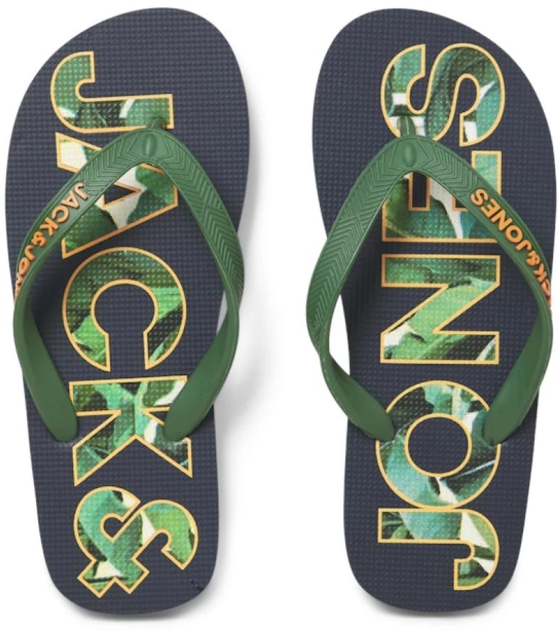 Σαγιονάρες flip flop αγόρι "Palm print" μπλε-πράσινο