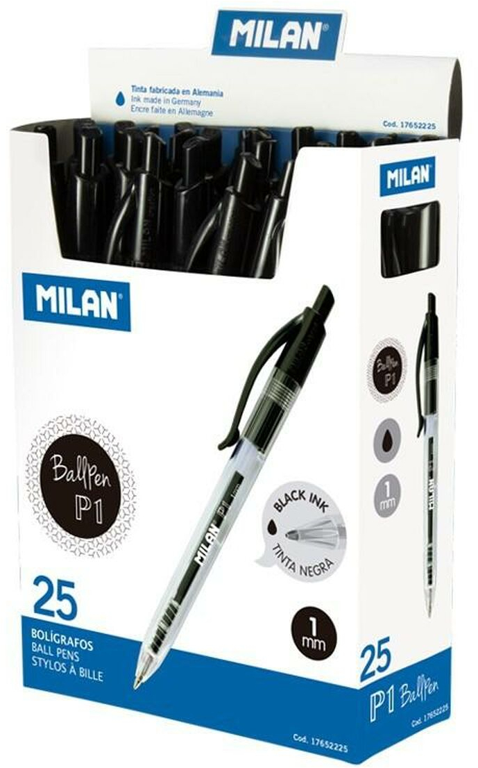 Μολύβι Milan P1 Μαύρο 1 mm (25 Τεμάχια)