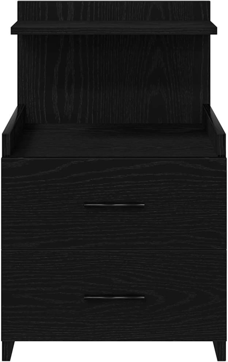 vidaXL Κομοδίνα 2 τεμ. με 2 Συρτάρια Μαύρα 40x36,5x62 εκ.