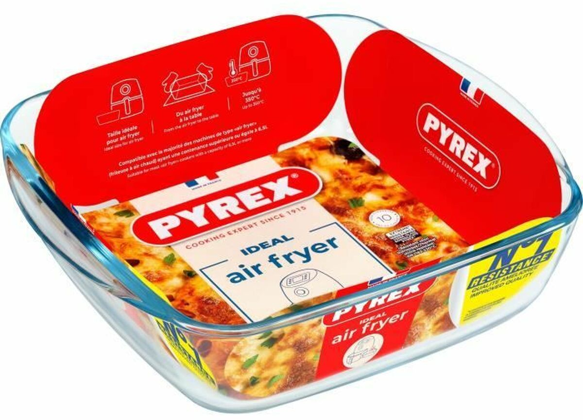 Πιάτο ψησίματος Pyrex Διαφανές Βοροπυριτικό γυαλί Τετράγωνο