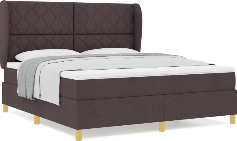 vidaXL Κρεβάτι Box Spring με Ματράκι Καφέ 180x200 εκ. Υφάσμα