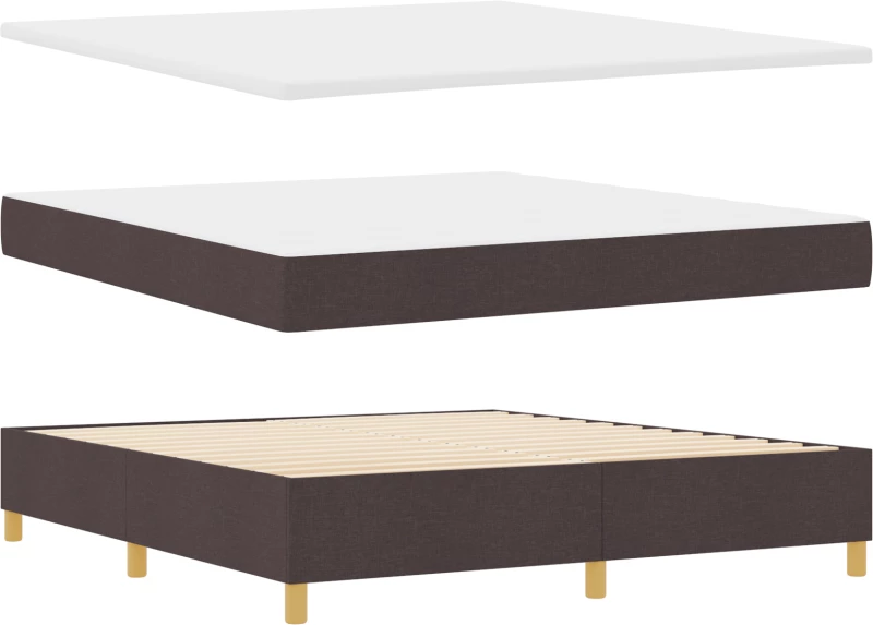 vidaXL Κρεβάτι Box Spring με Ματράκι Καφέ 180x200 εκ. Υφάσμα