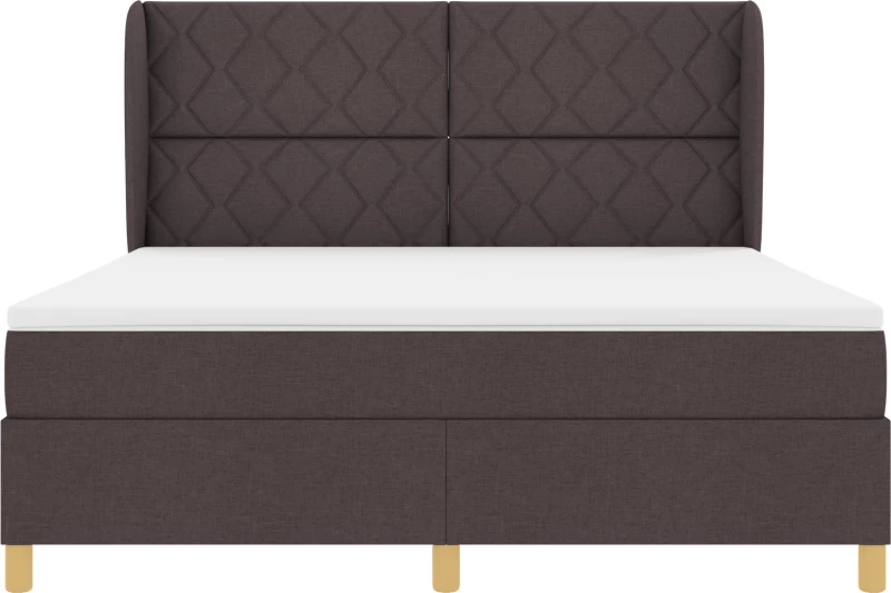 vidaXL Κρεβάτι Box Spring με Ματράκι Καφέ 180x200 εκ. Υφάσμα