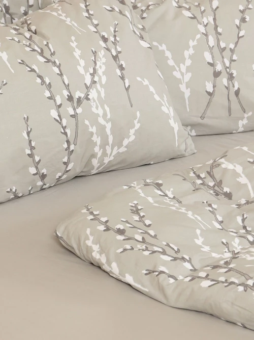 Σετ Σεντόνια Cotton Feelings 2054 Grey Διπλό με λάστιχο (150x205+30)