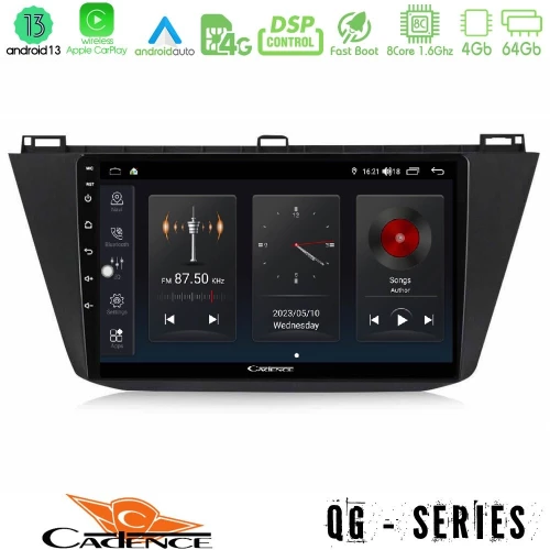 Cadence qg Series 8core Android13 4+64gb vw Tiguan 2016-2022 Navigation Multimedia Tablet 9" u-qg-Vw0082