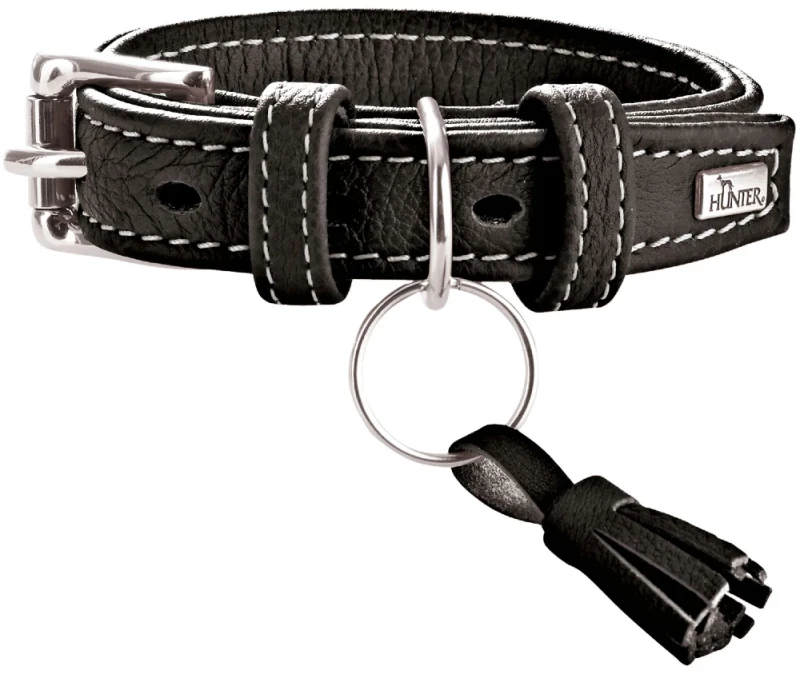 Περιλαίμιο Δερμάτινο Σκύλου Hunter Collar Cannes 60 M-L (3,5 x 44 - 52 cm) Μαύρο
