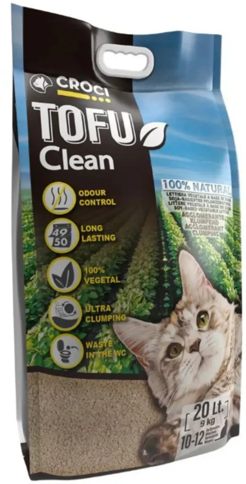 Άμμος - Πέλλετ  Για Γάτες  Croci Tofu Clean 20lt (9kg)