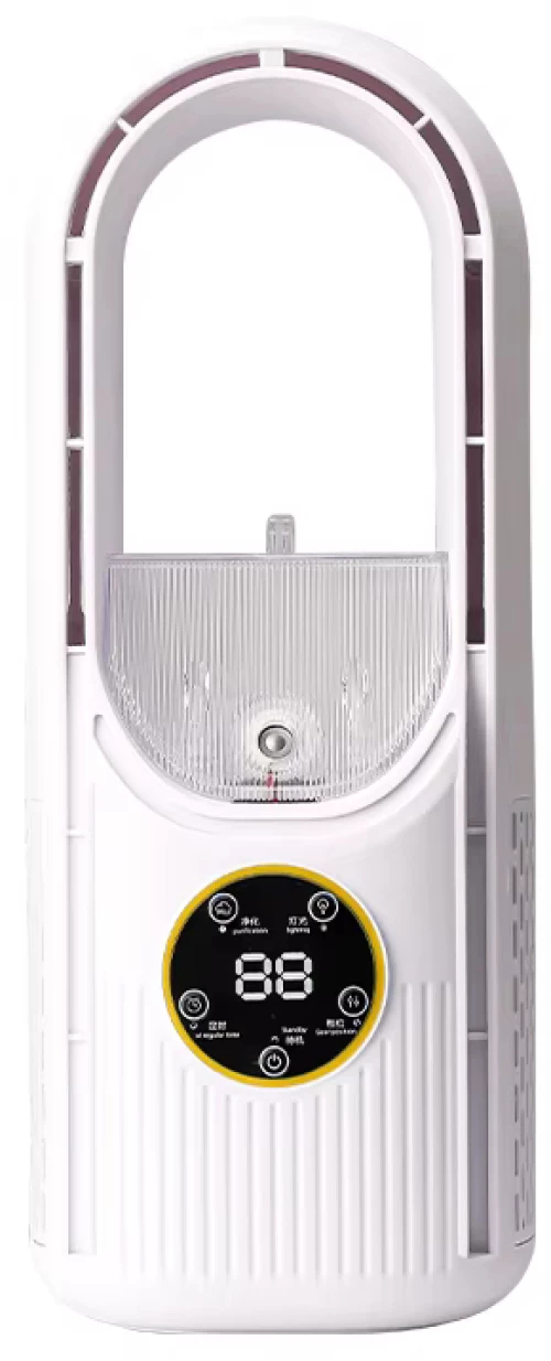 Μίνι Ανεμιστηράκι Χειρός με Σύστημα Υδρονέφωσης, LED Φωτισμό & USB - 30 x 10 cm SDS-27506 - Λευκό