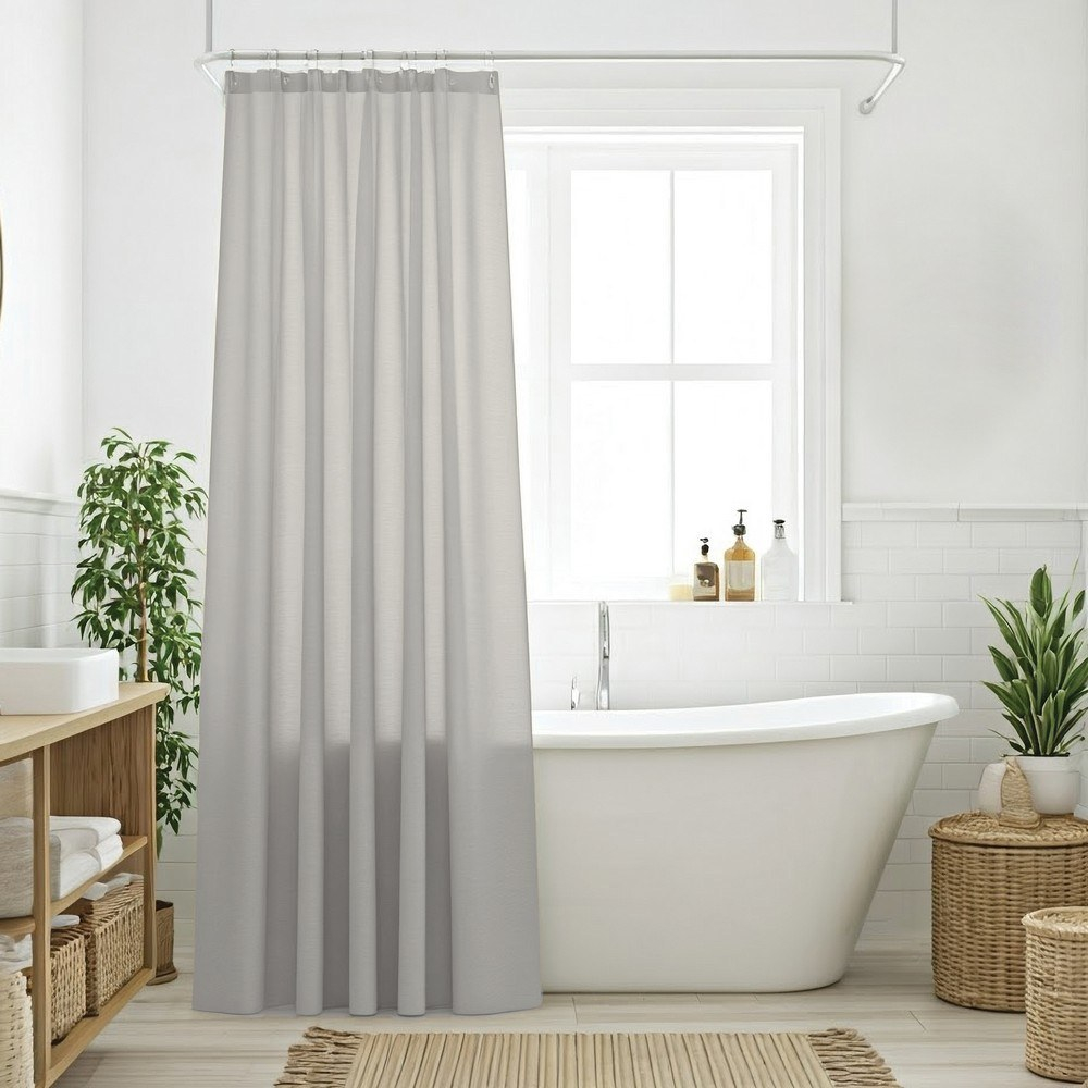 Κουρτίνα Μπάνιου 0805 Grey Das Home 200Πx180Υ Πολυέστερ