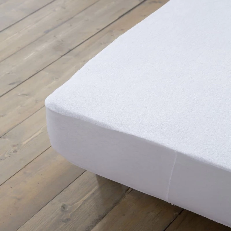 Επίστρωμα Abbraccio Terry White Nima Single 100x230cm Βαμβάκι-Πολυέστερ