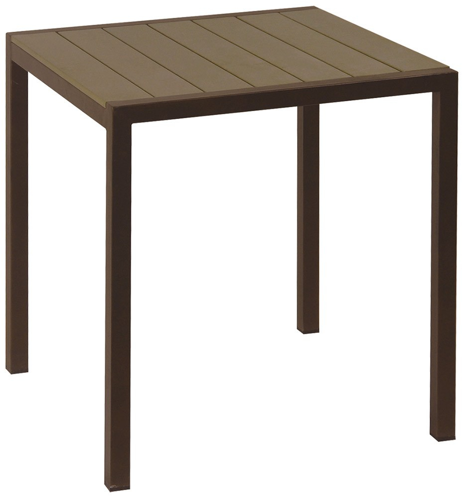 Τραπέζι Αλουμινίου Mε Polywood 223934 68x68x72cm Brown