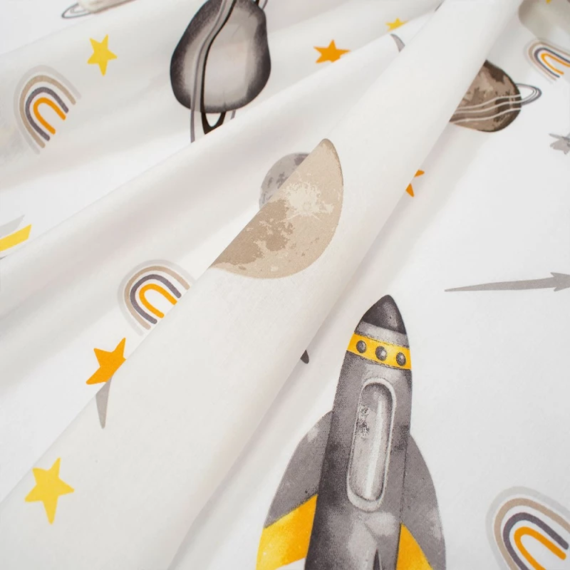 Πάνα Χασέ Space Mission 183 White-Grey DimCol 80x80cm 100% Βαμβάκι